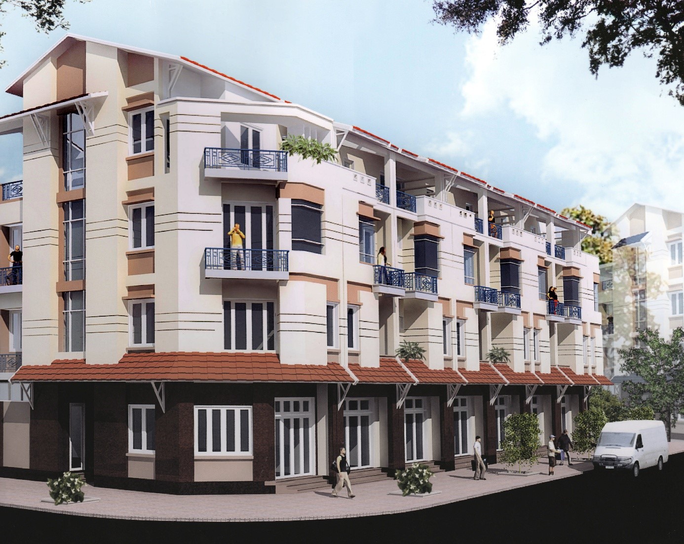 A building with many balconiesAI-generated content may be incorrect.